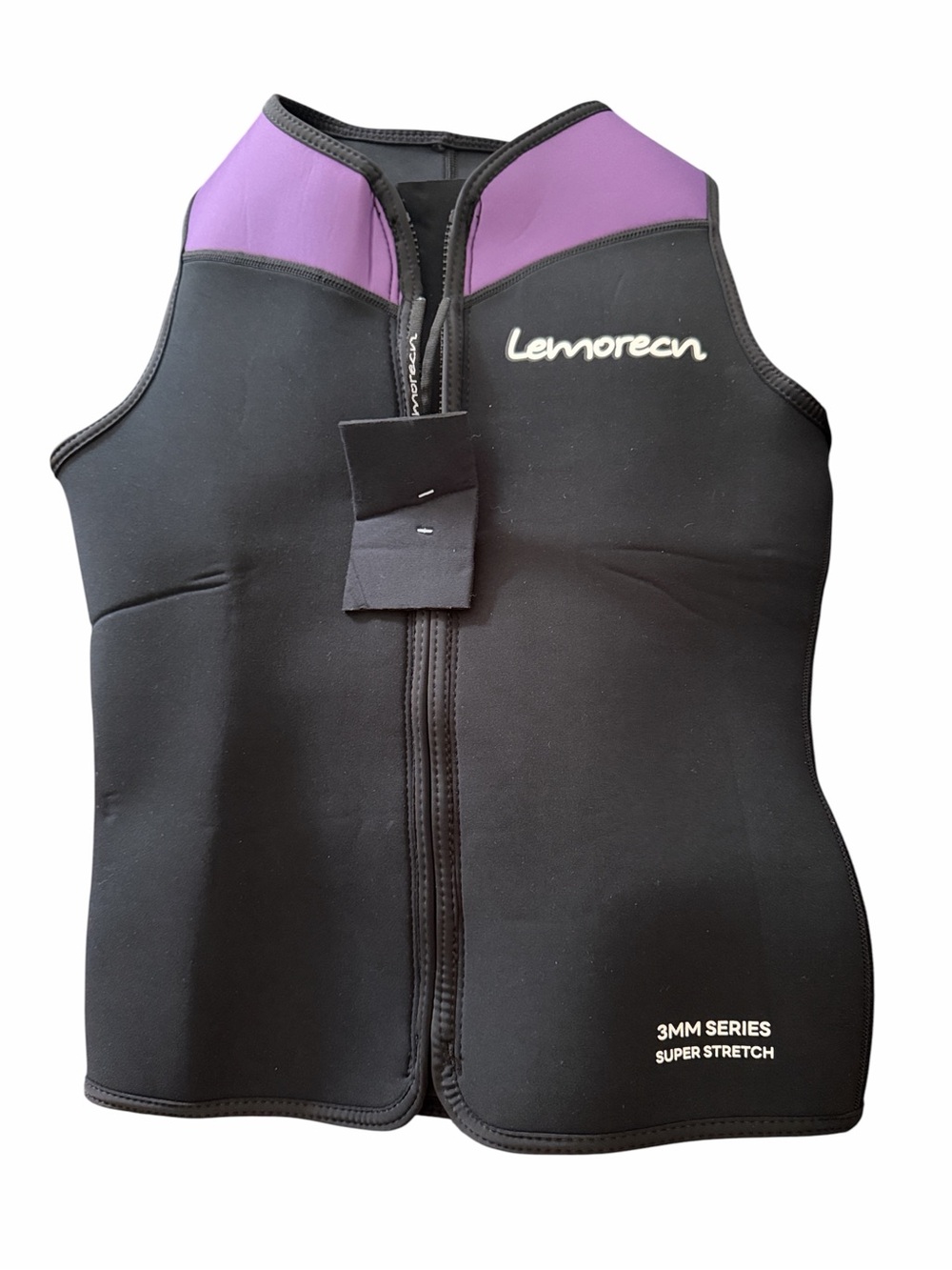 Lemorecn Women’s 3mm Super Stretch Black & Purple Neoprene Swim Vest size 4
